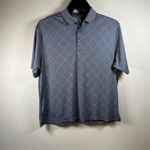 Ben Hogan Performance‎ 2XL Polo Shirt Gray Diamond Pattern Golf Activewear